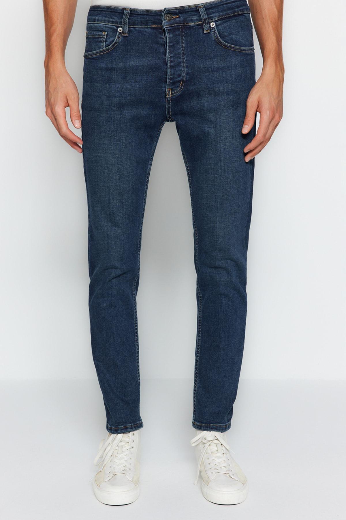Navy Skinny Fit Jeans Denim Pants, Navy Blue-2003, large image number 2