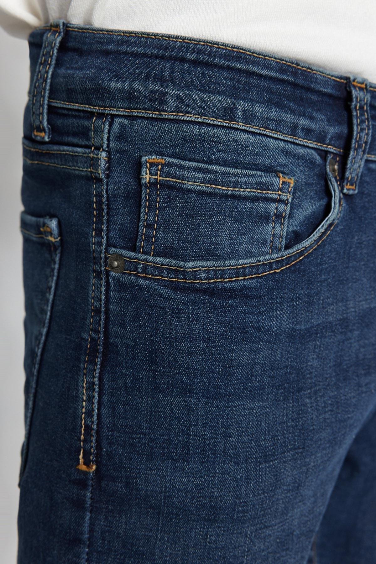 Navy Skinny Fit Jeans Denim Pants, Navy Blue-2003, large image number 3