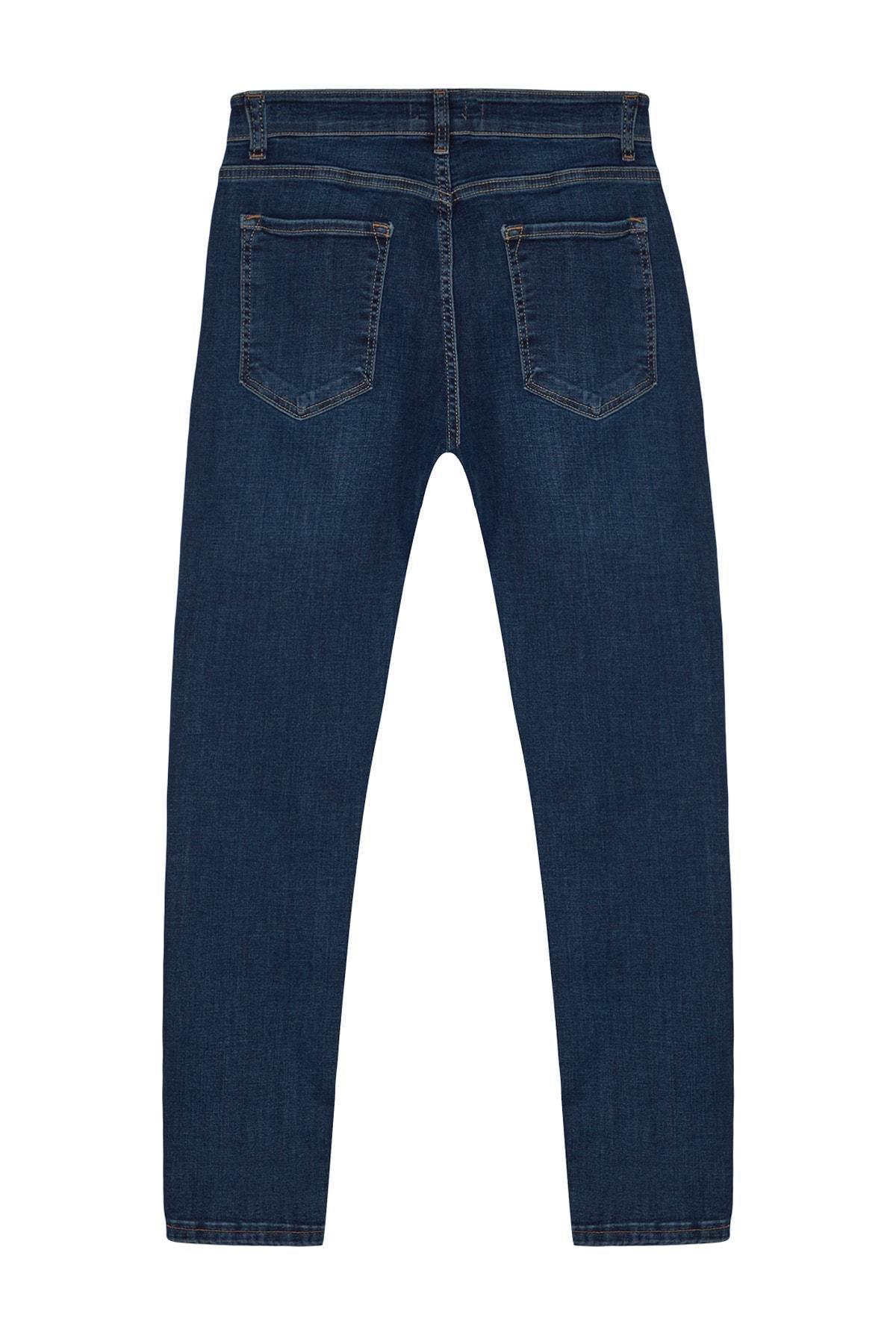 Navy Skinny Fit Jeans Denim Pants, Navy Blue-2003, large image number 5