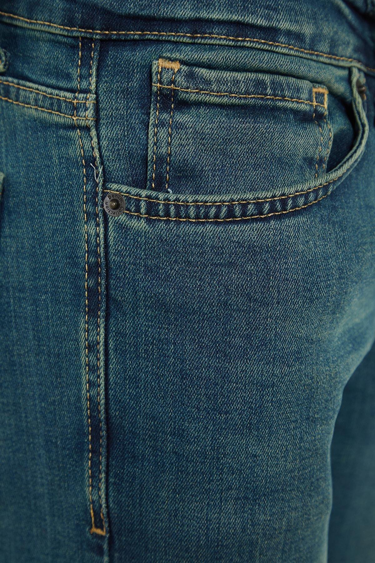 Blue Skinny Mid Waist Jeans, Blue, large image number 7