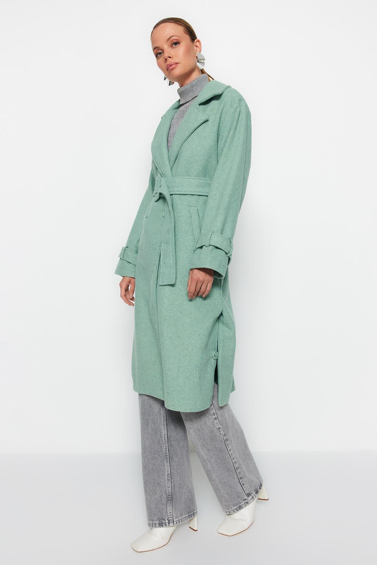 Green Double Breasted Coat, , large image number 2