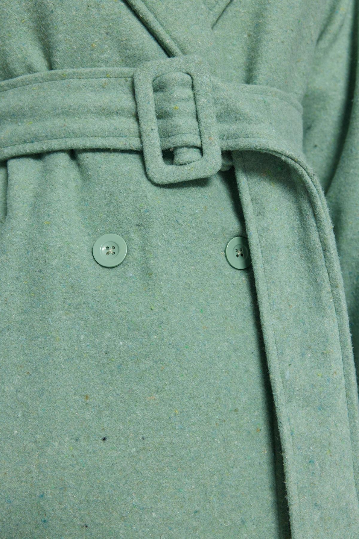 Green Double Breasted Coat, , large image number 4