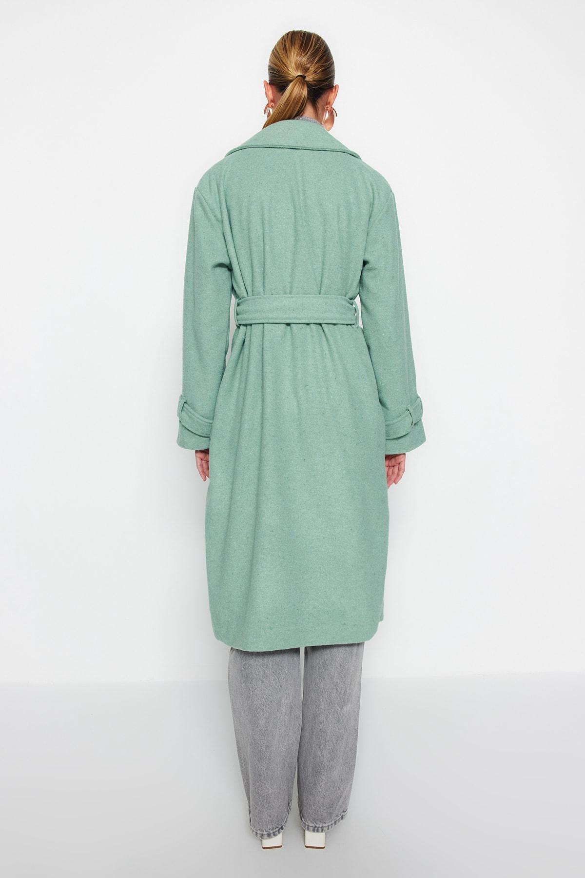 Green Double Breasted Coat, , large image number 5