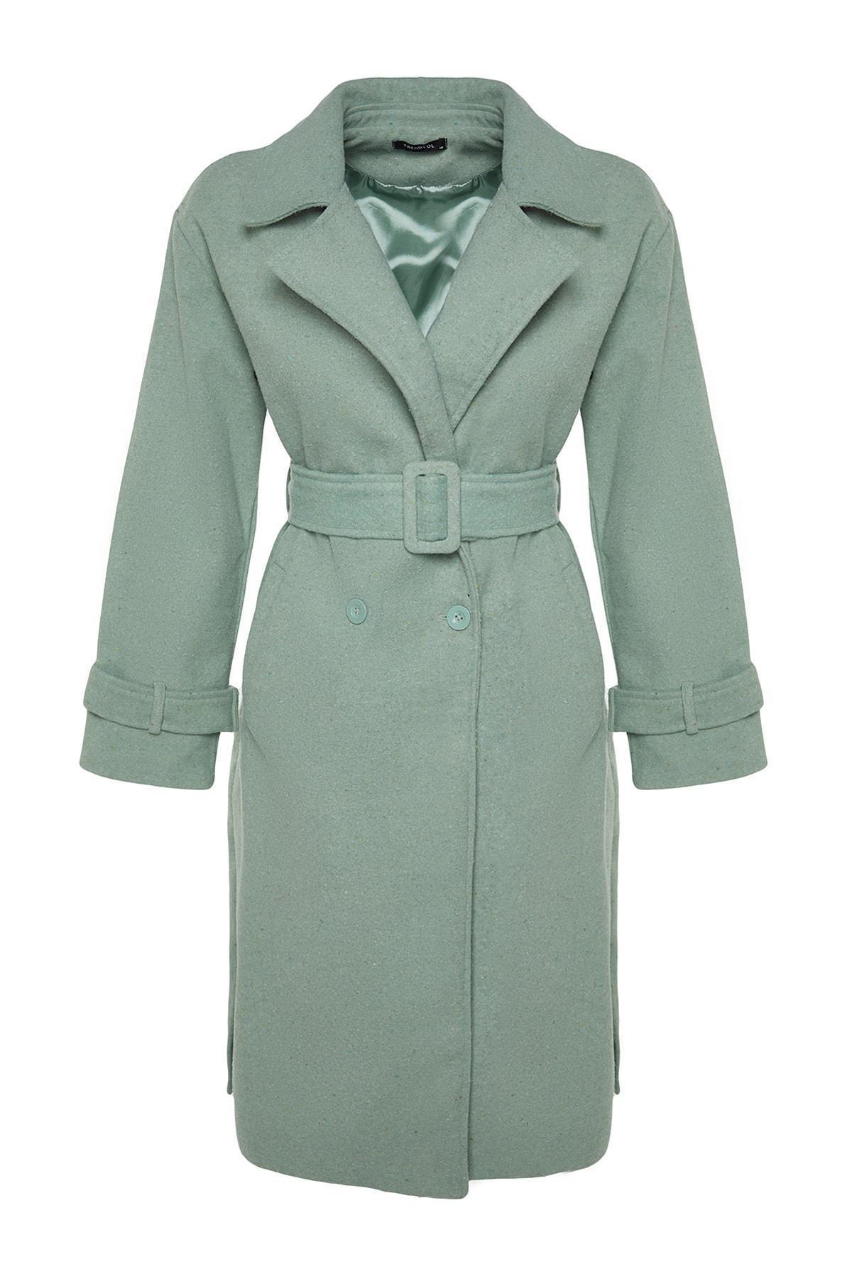 Green Double Breasted Coat, , large image number 6
