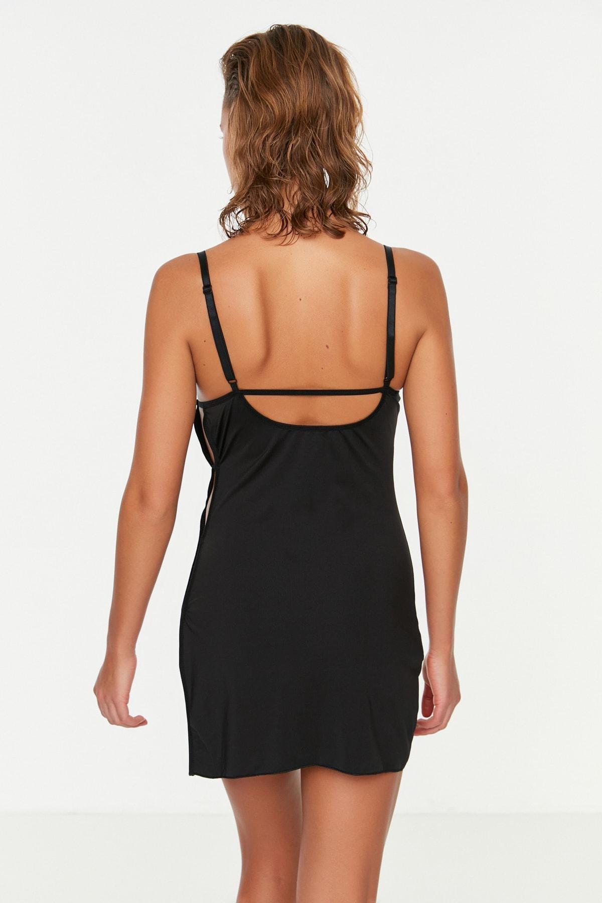 Black Plain Negligee, , large image number 3
