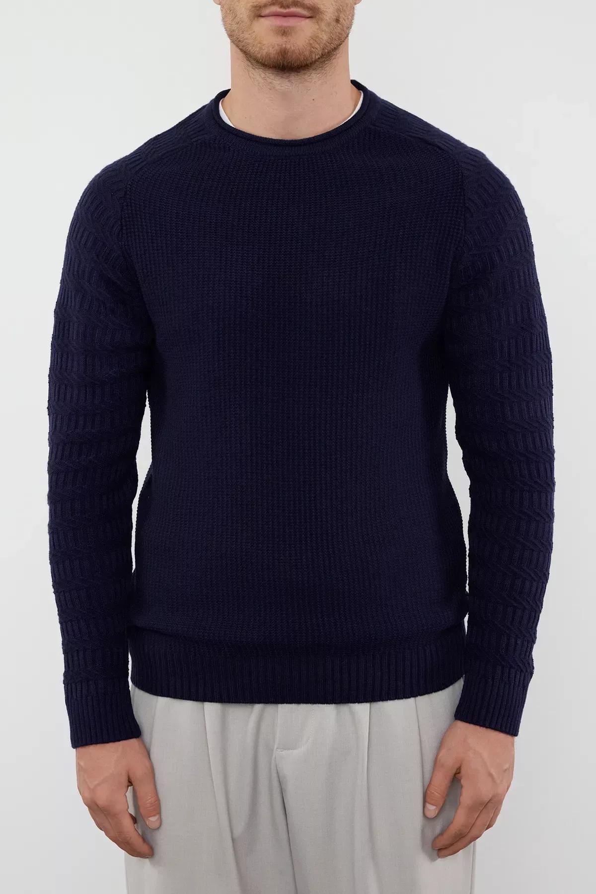 Blue  Slim Fit Sweater, Navy blue, large image number 2