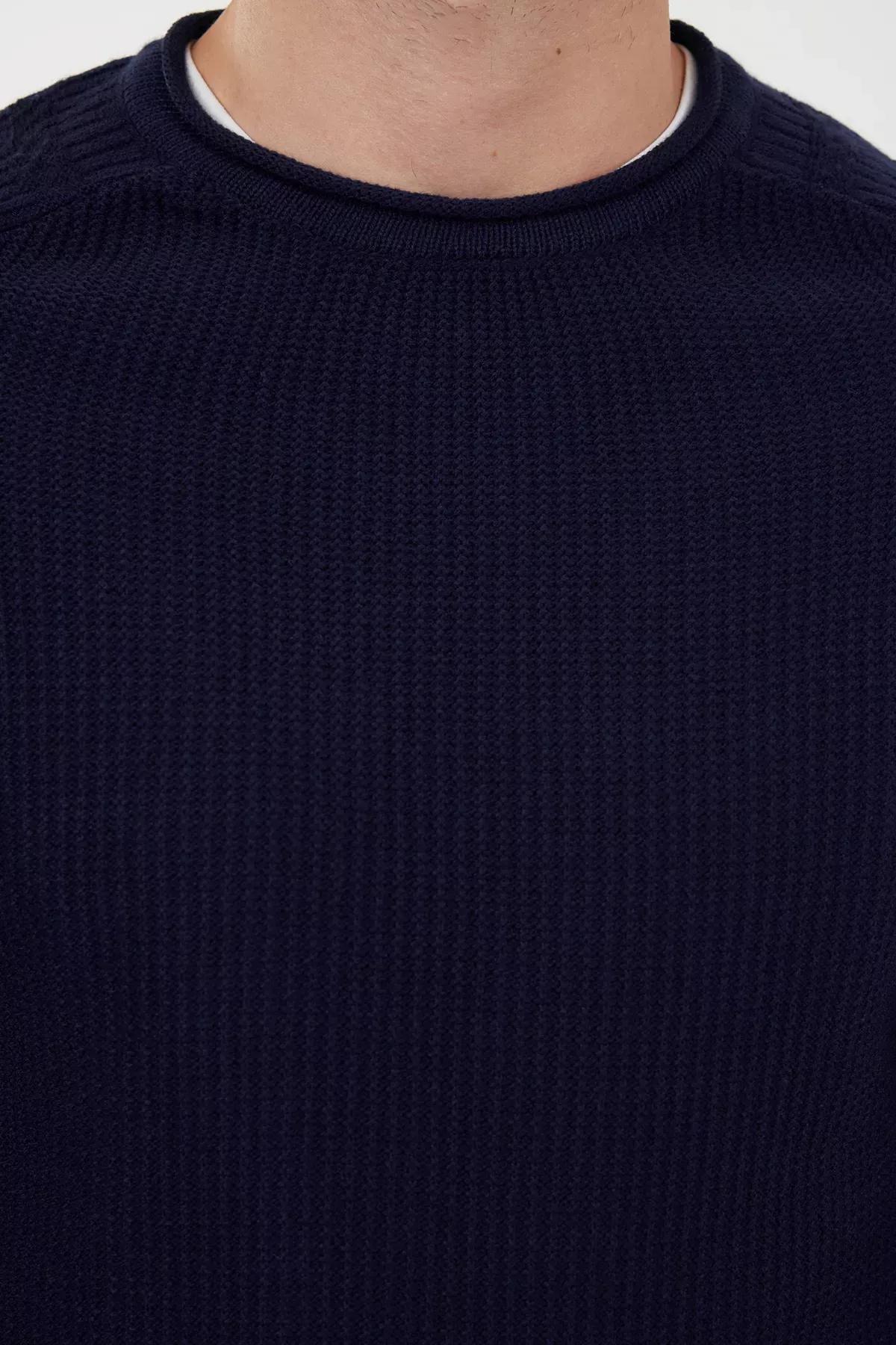 Blue  Slim Fit Sweater, Navy blue, large image number 3