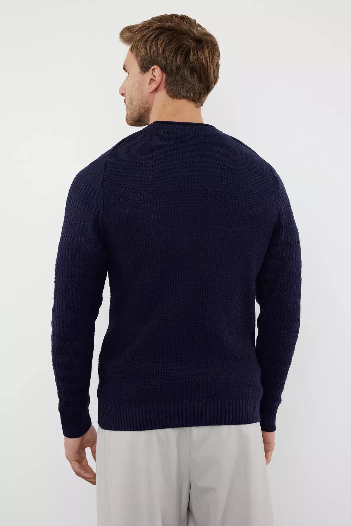 Blue  Slim Fit Sweater, Navy blue, large image number 4