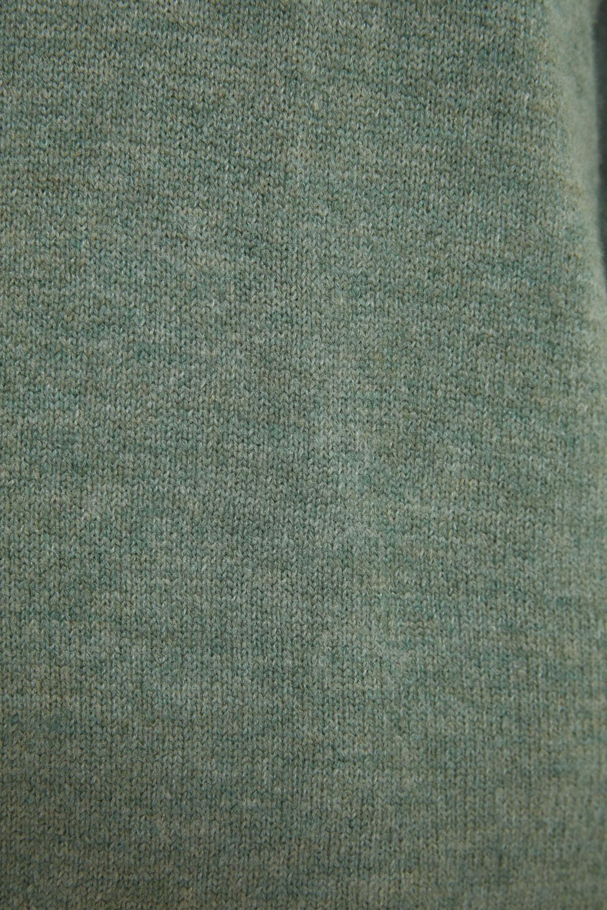 Green Stand-Up Collar Knitwear Sweater, , large image number 3