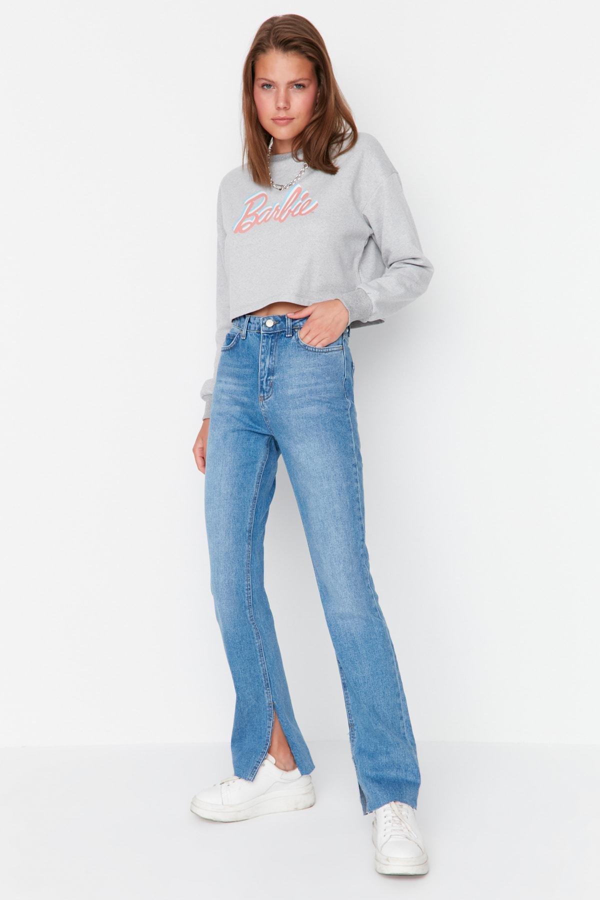 Blue Flare Bootcut Jeans, , large image number 0