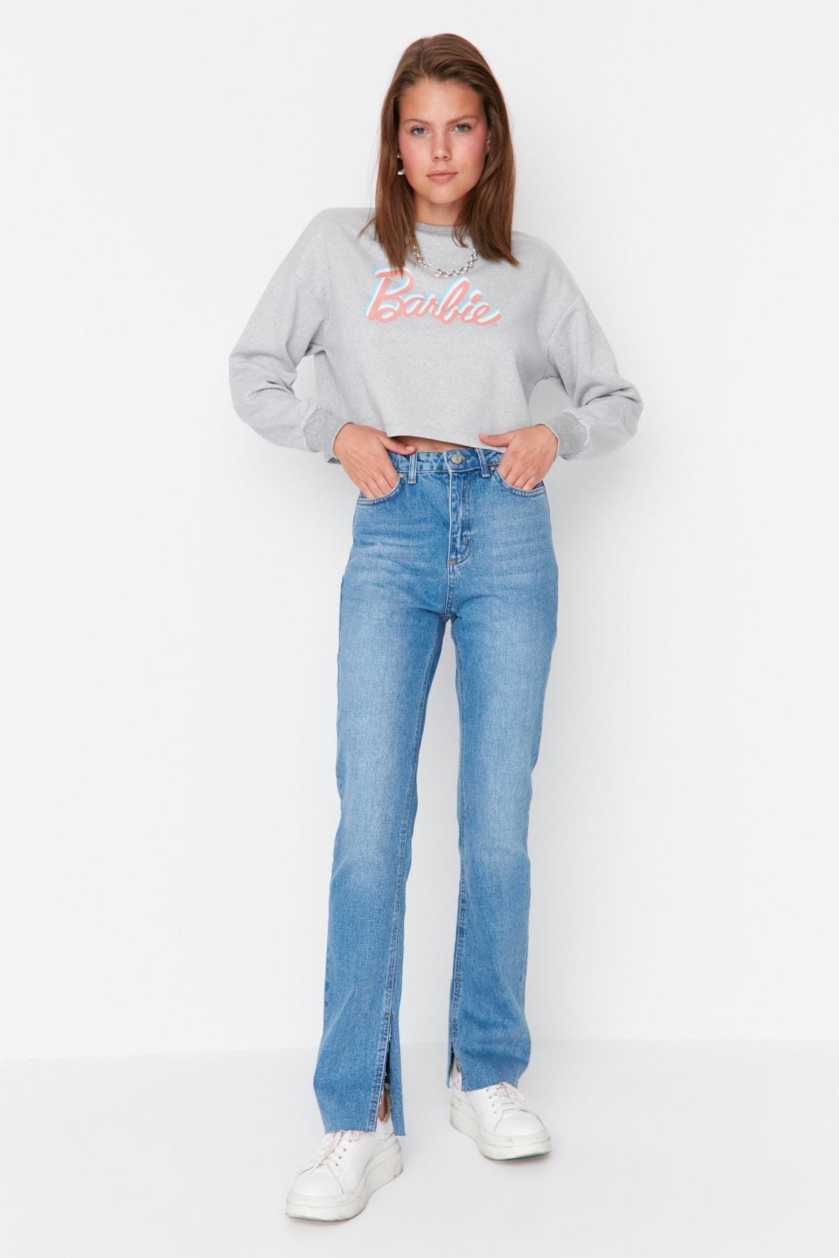 Blue Flare Bootcut Jeans, , large image number 1