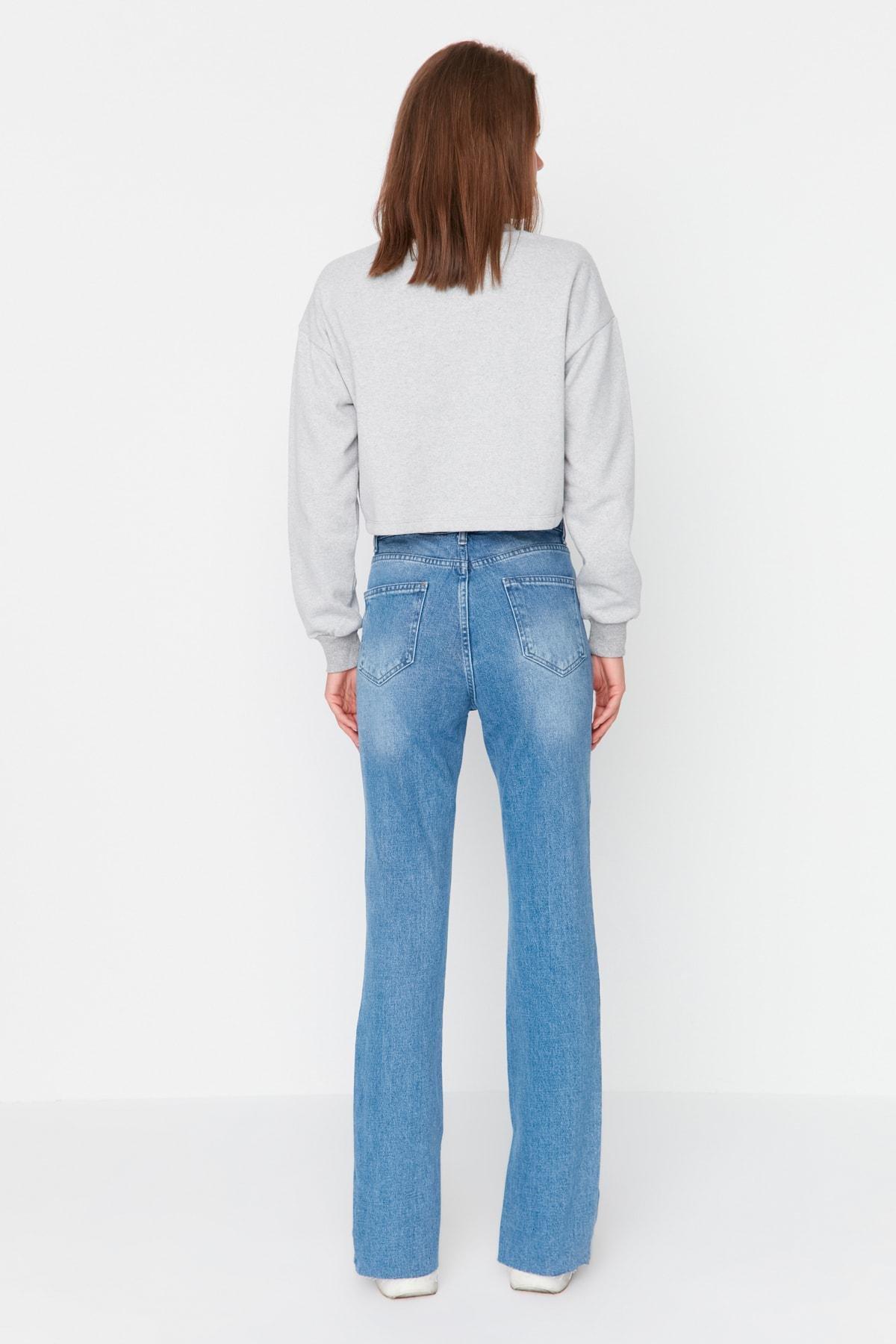 Blue Flare Bootcut Jeans, , large image number 5
