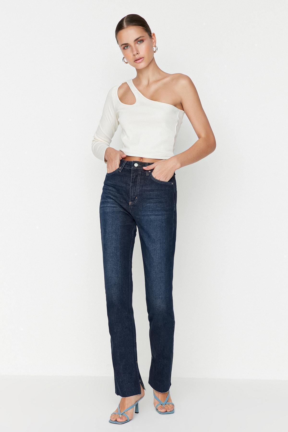 Blue Denim Bootcut Jeans, , large image number 1