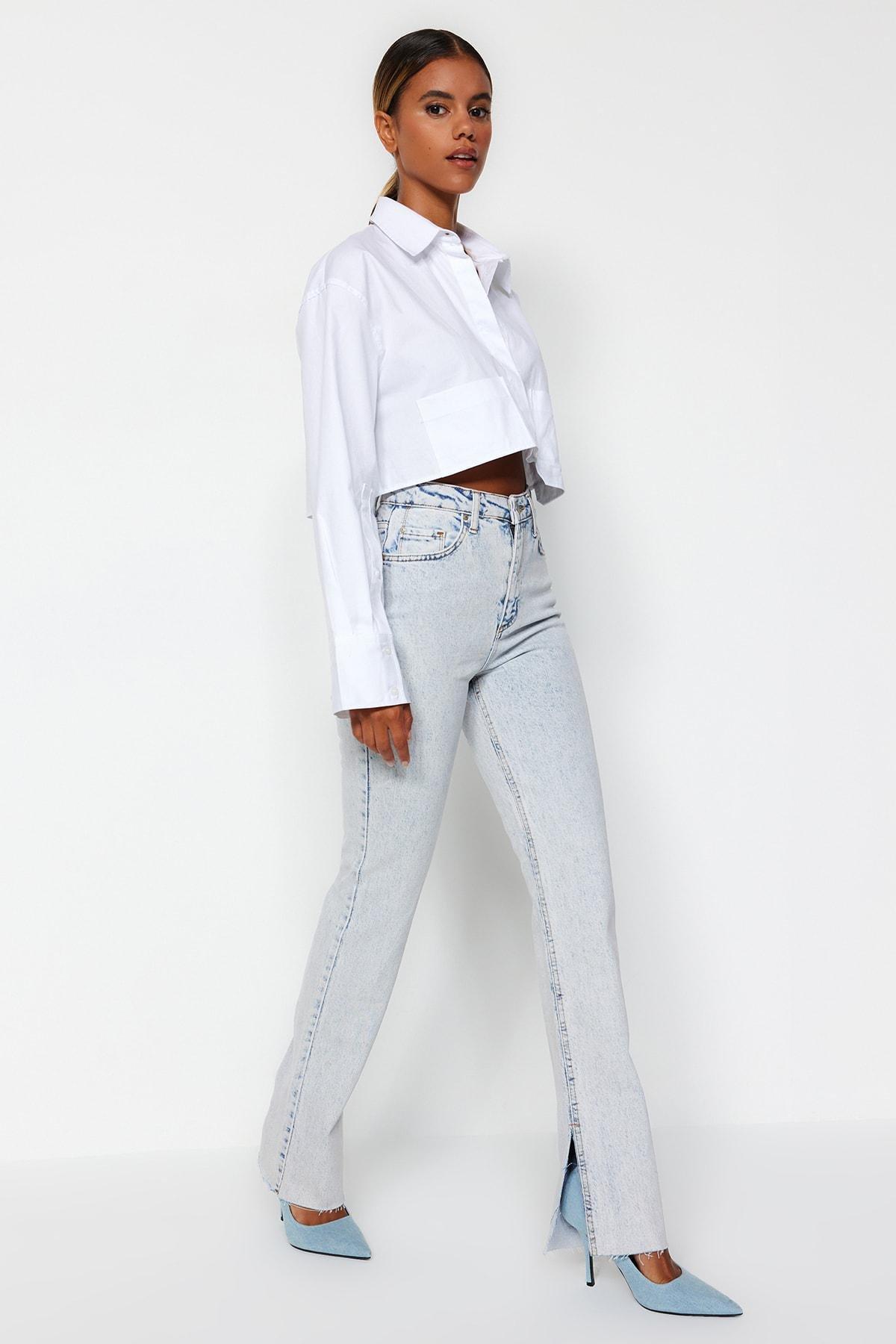 Blue Denim Bootcut Jeans, , large image number 2