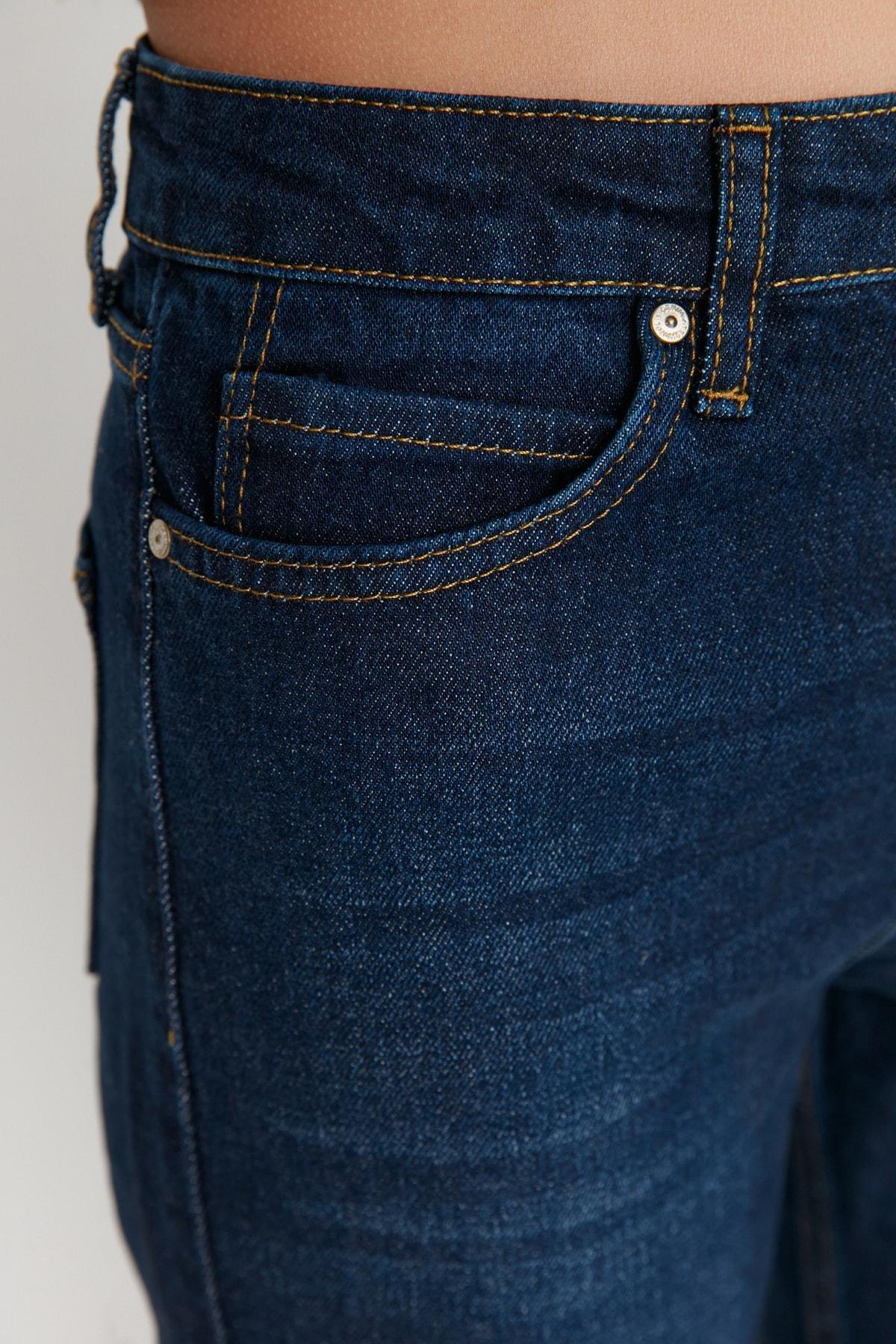 Blue Denim Bootcut Jeans, Blue, large image number 3