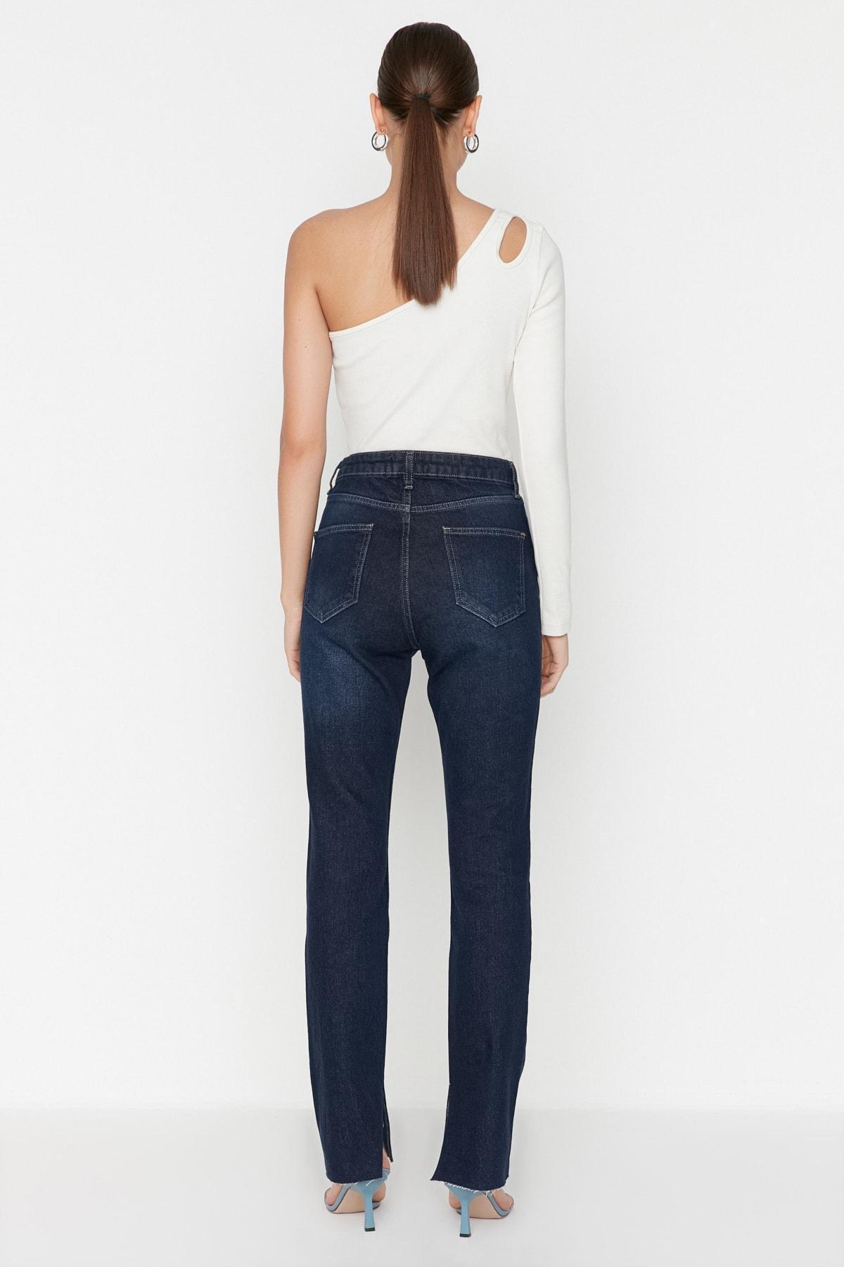 Blue Denim Bootcut Jeans, Blue, large image number 5