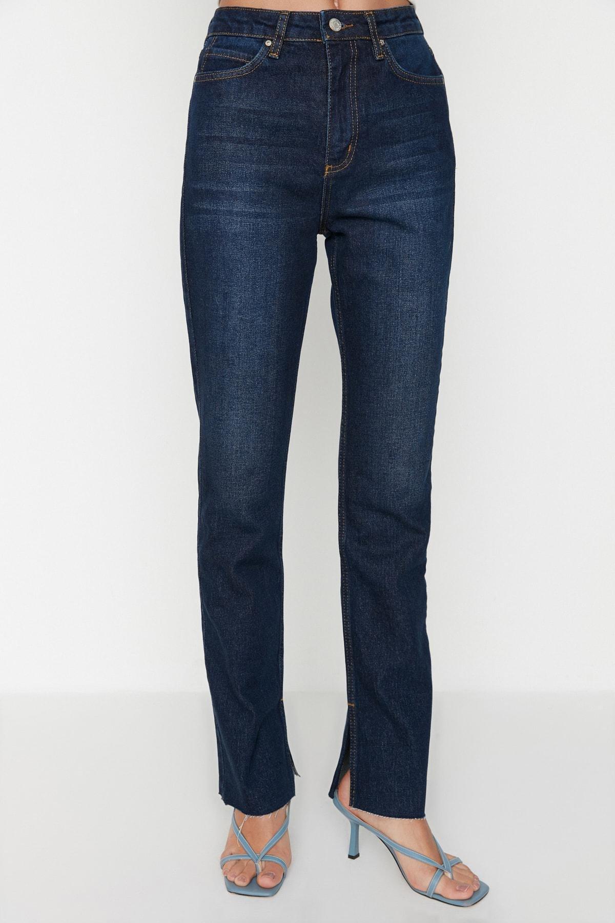 Blue Denim Bootcut Jeans, Blue, large image number 7