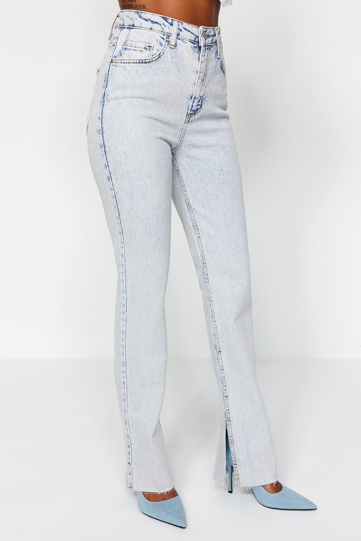 Blue Denim Bootcut Jeans, Blue, large image number 10