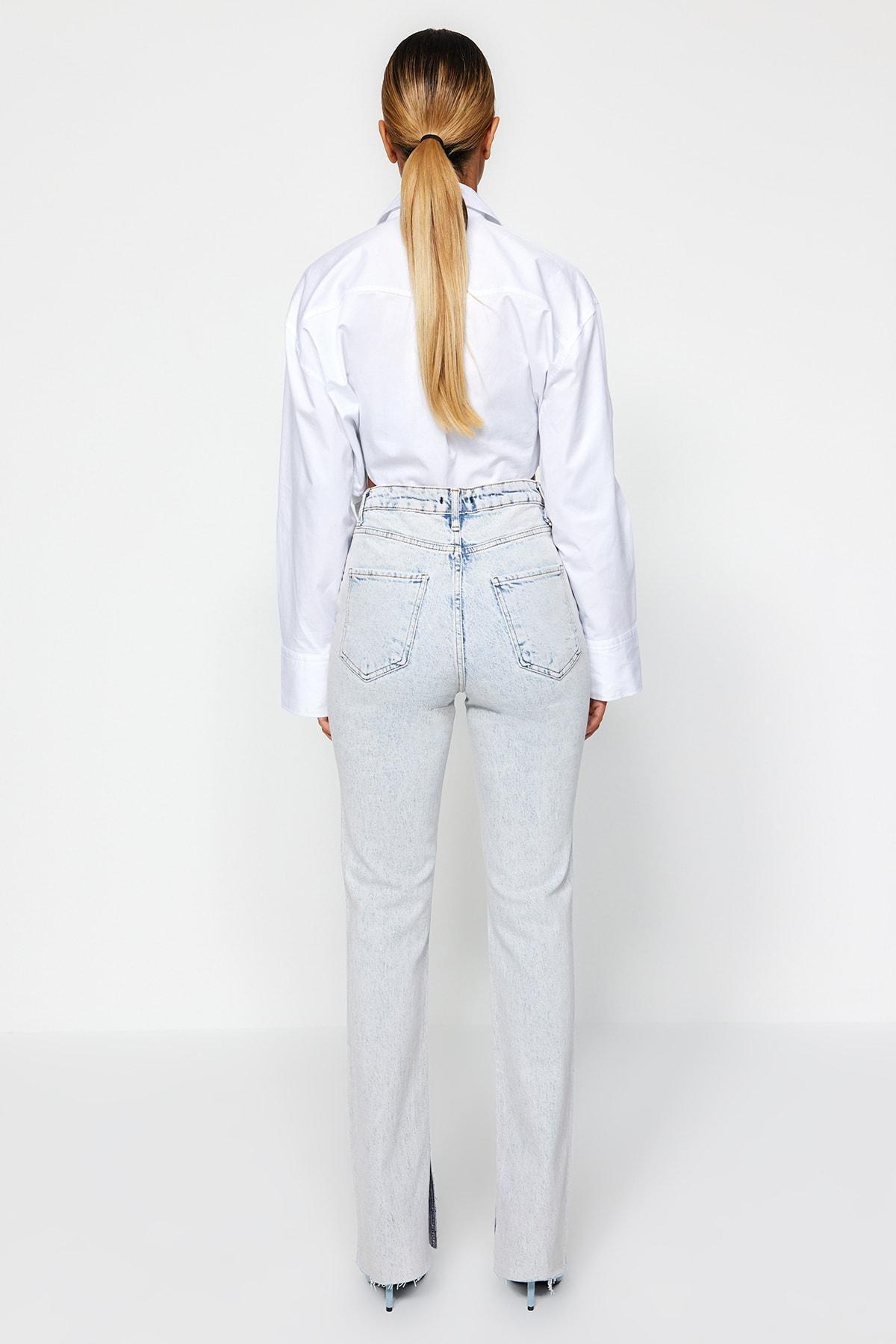 Blue Denim Bootcut Jeans, , large image number 14