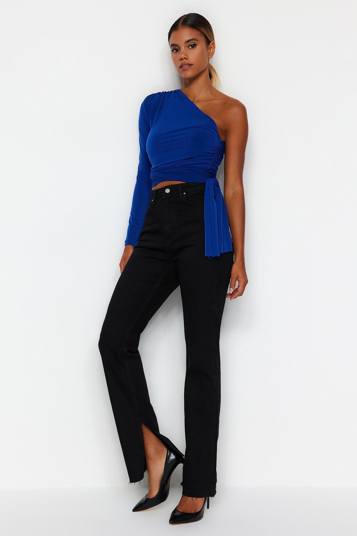 Black Flare Bootcut Jeans, , large image number 3