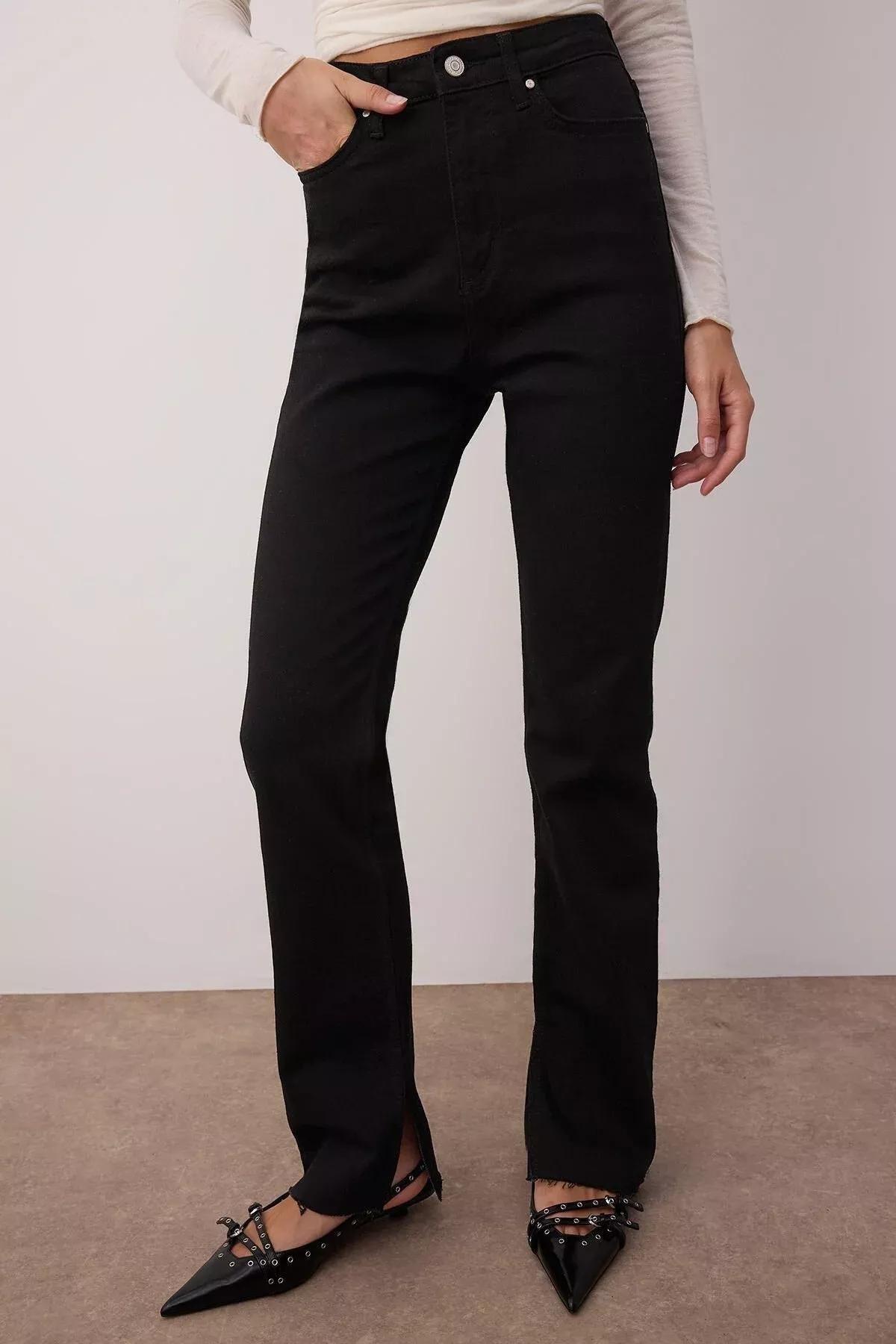 Black Flare Bootcut Jeans, , large image number 5