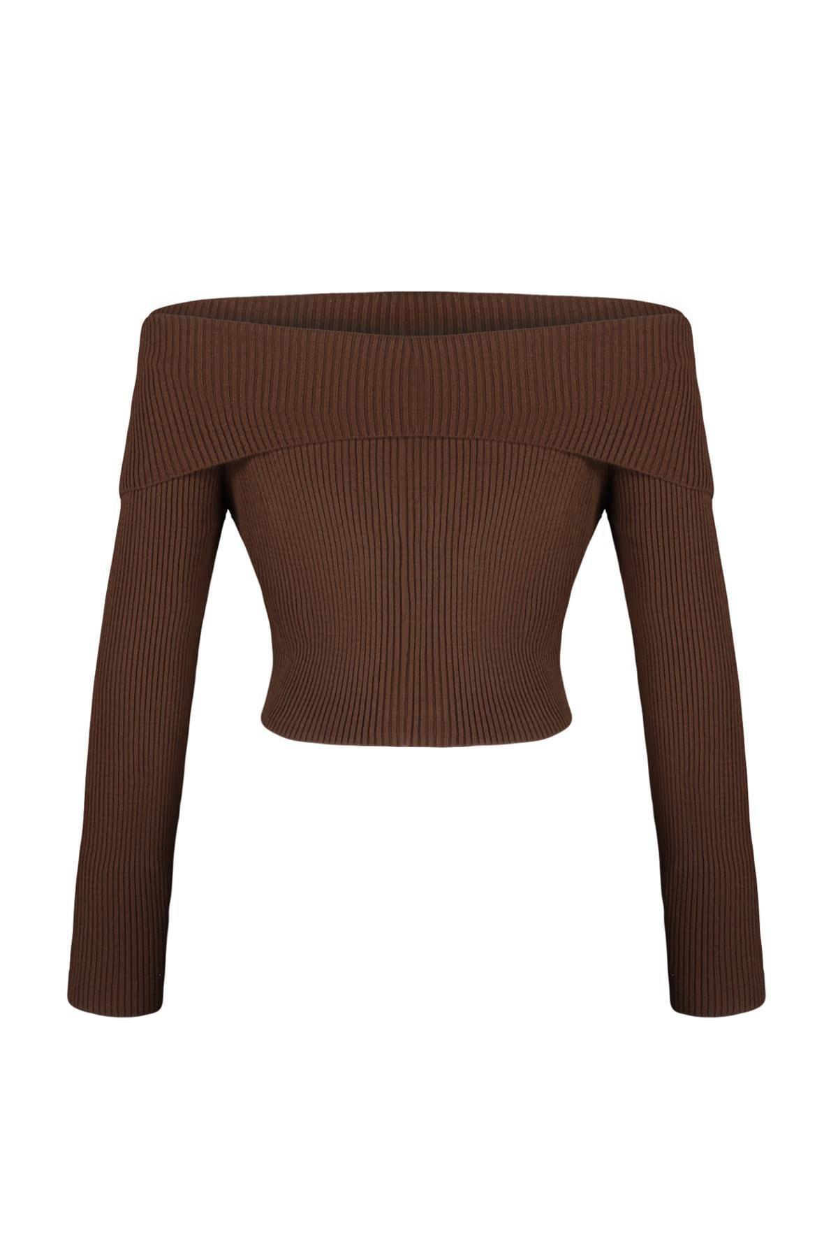 Brown Slim Sweater, , large image number 2