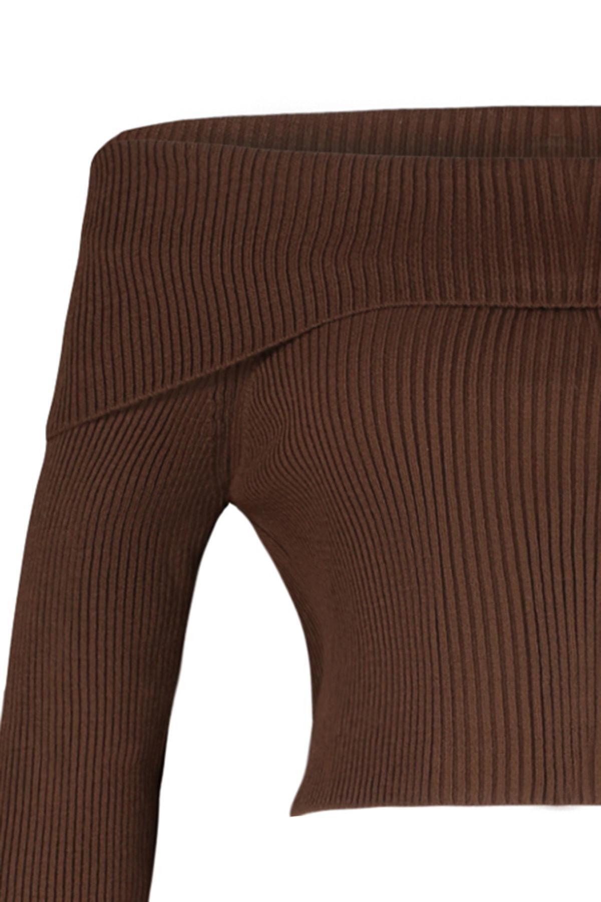 Brown Slim Sweater, , large image number 7