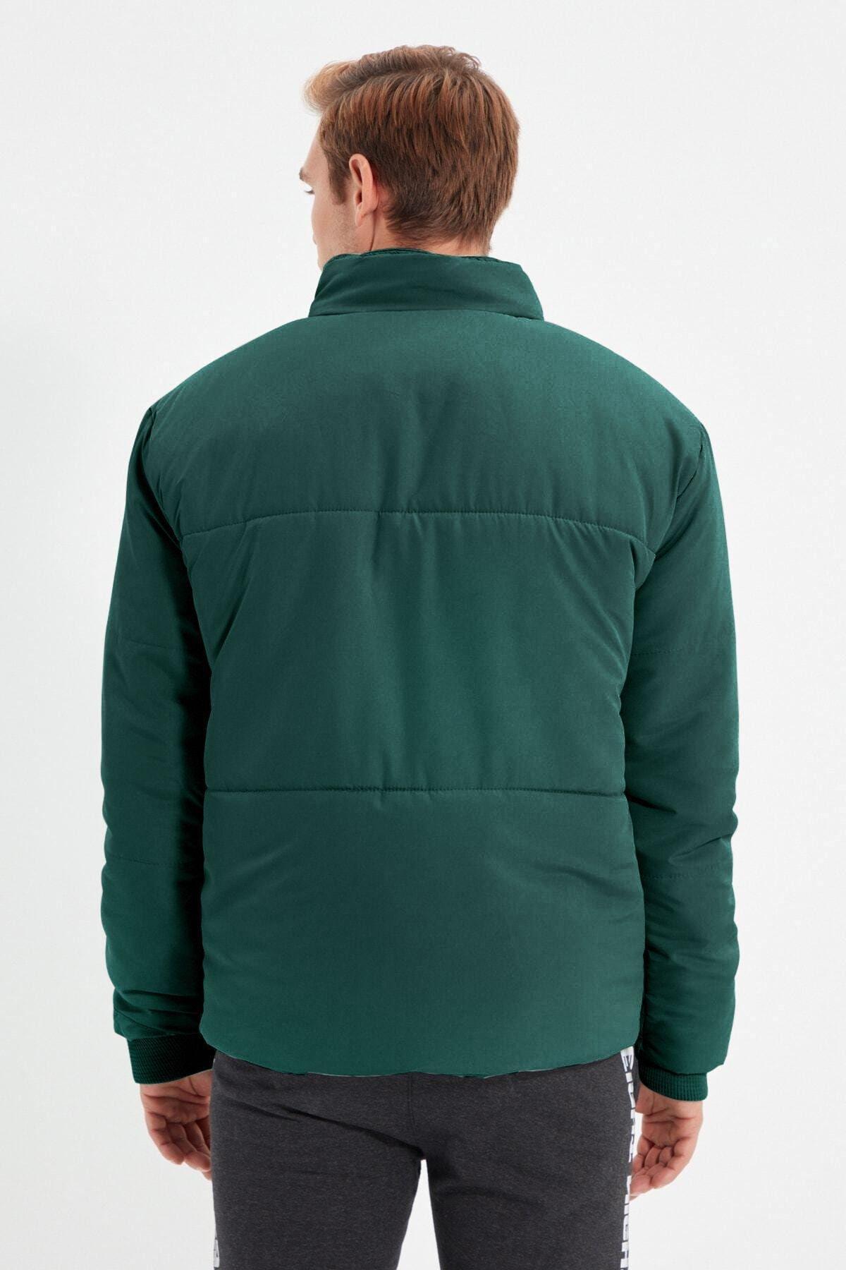 Dark Green Regular Fit Pocket Wind and Water Resistant Puffer Jacket TMNAW22MO0091, single, , large image number 4