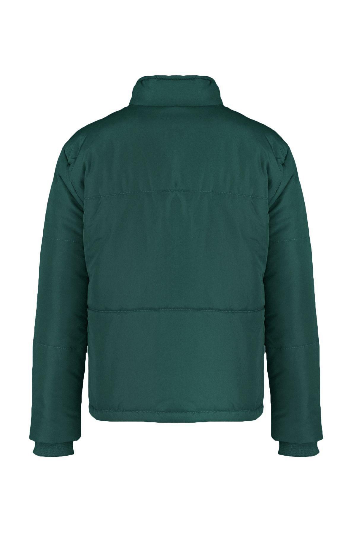 Dark Green Regular Fit Pocket Wind and Water Resistant Puffer Jacket TMNAW22MO0091, single, , large image number 6