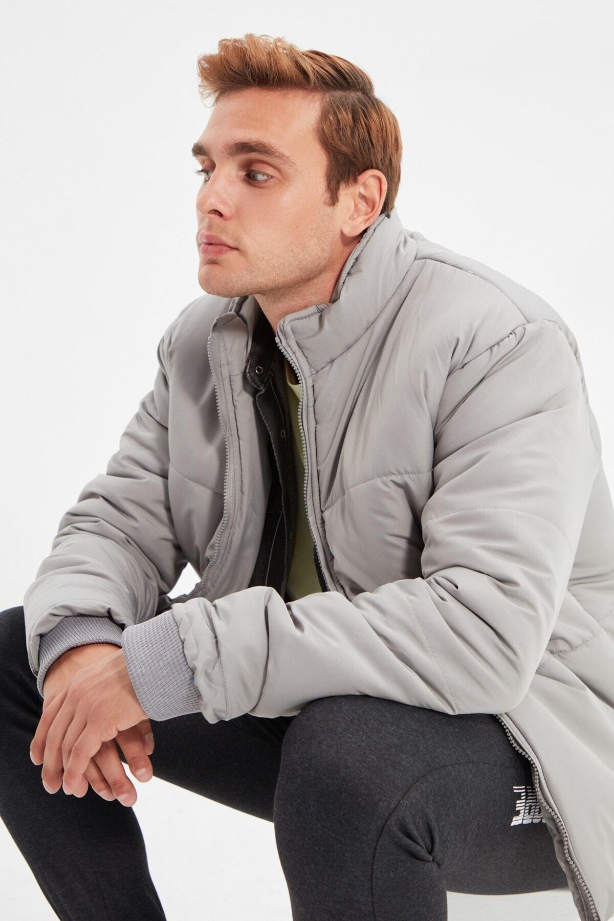 Grey Puffer Jacket, , large image number 1