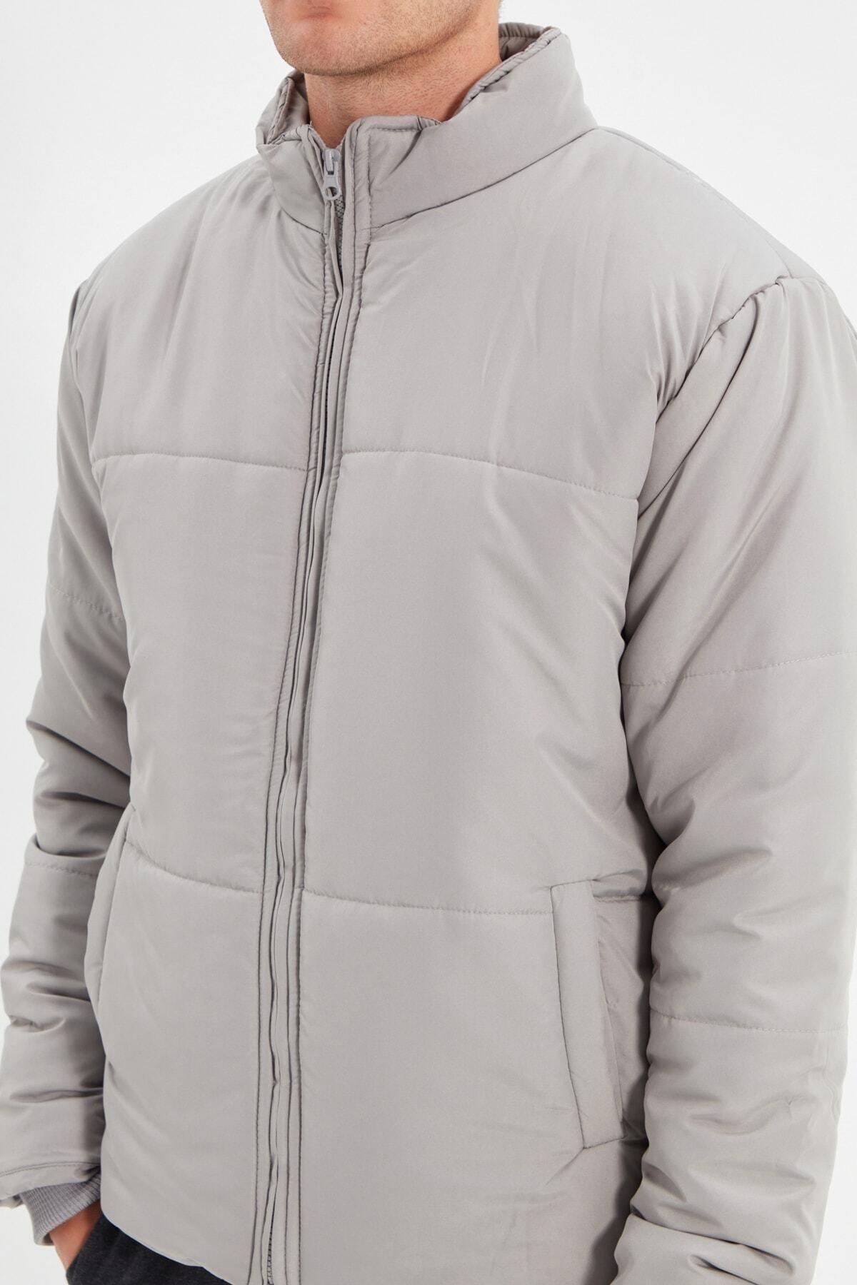 Grey Puffer Jacket, , large image number 3