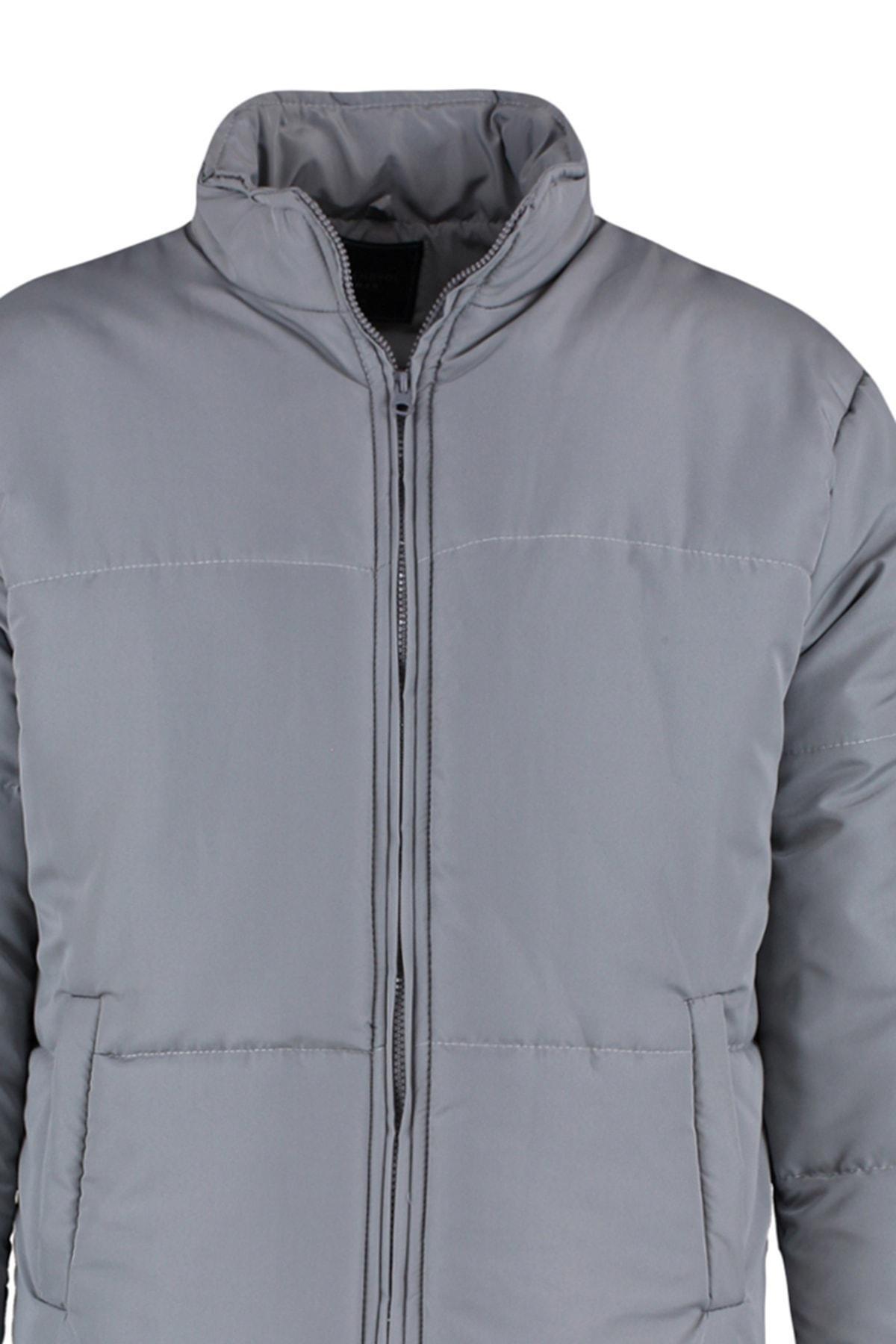 Grey Puffer Jacket, , large image number 6