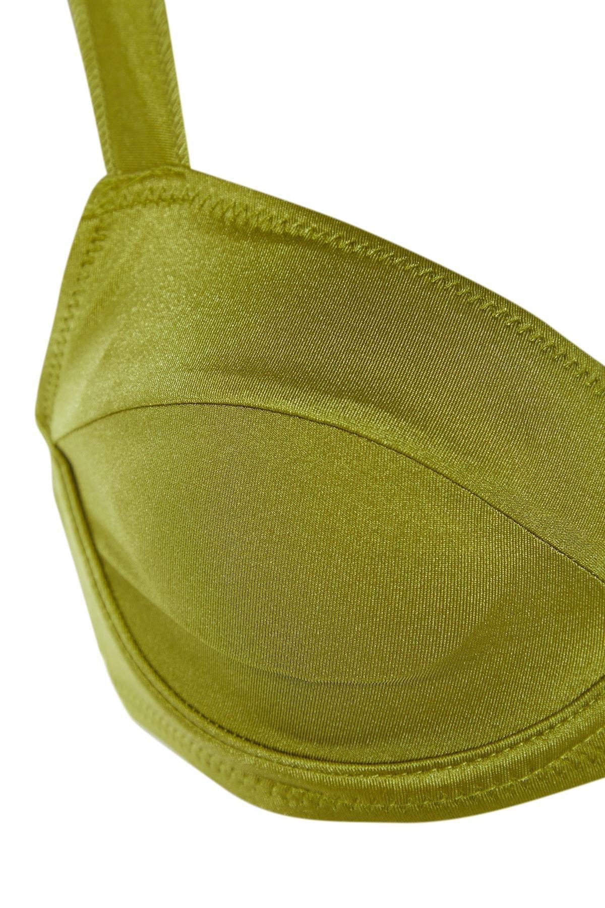 Green Plain Bikini Top, , large image number 5
