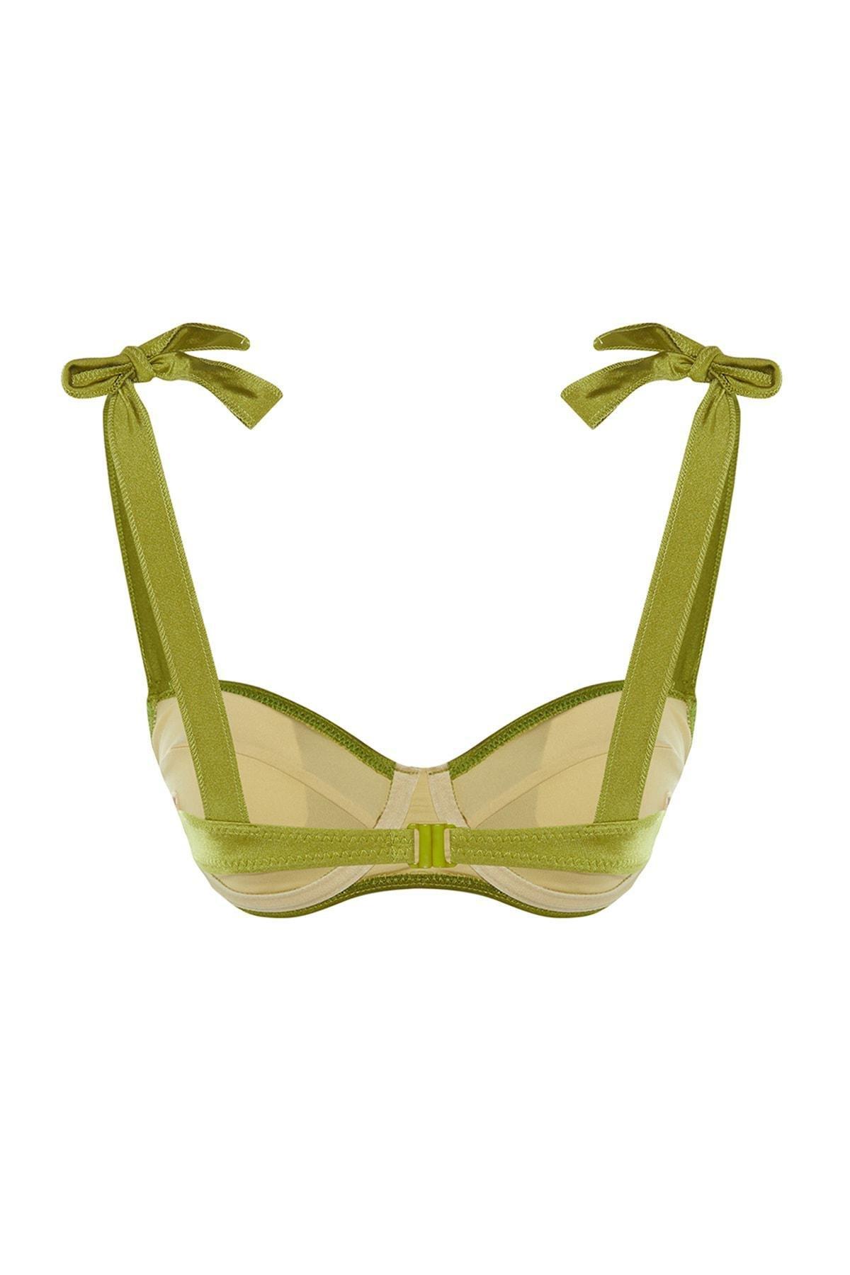 Green Plain Bikini Top, , large image number 6