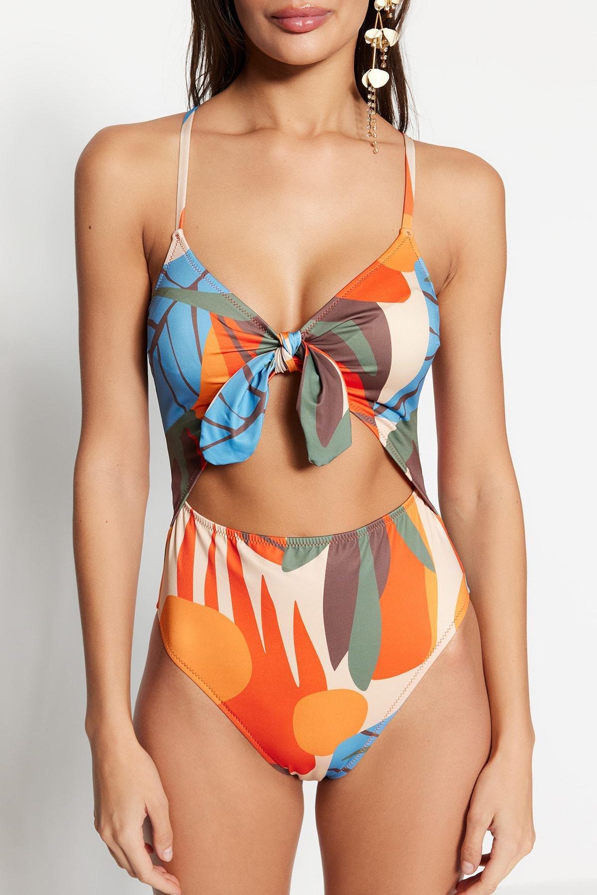 Multicolour Floral Swimsuit, , large image number 2