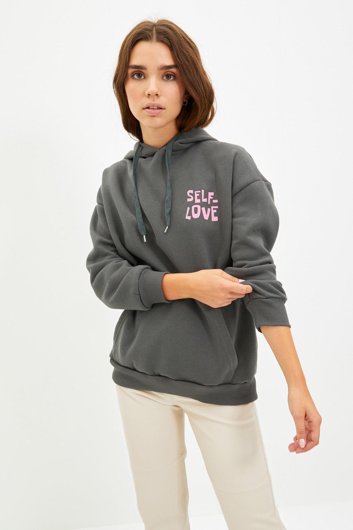 Grey Oversize Hooded Sweatshirt, , large image number 2