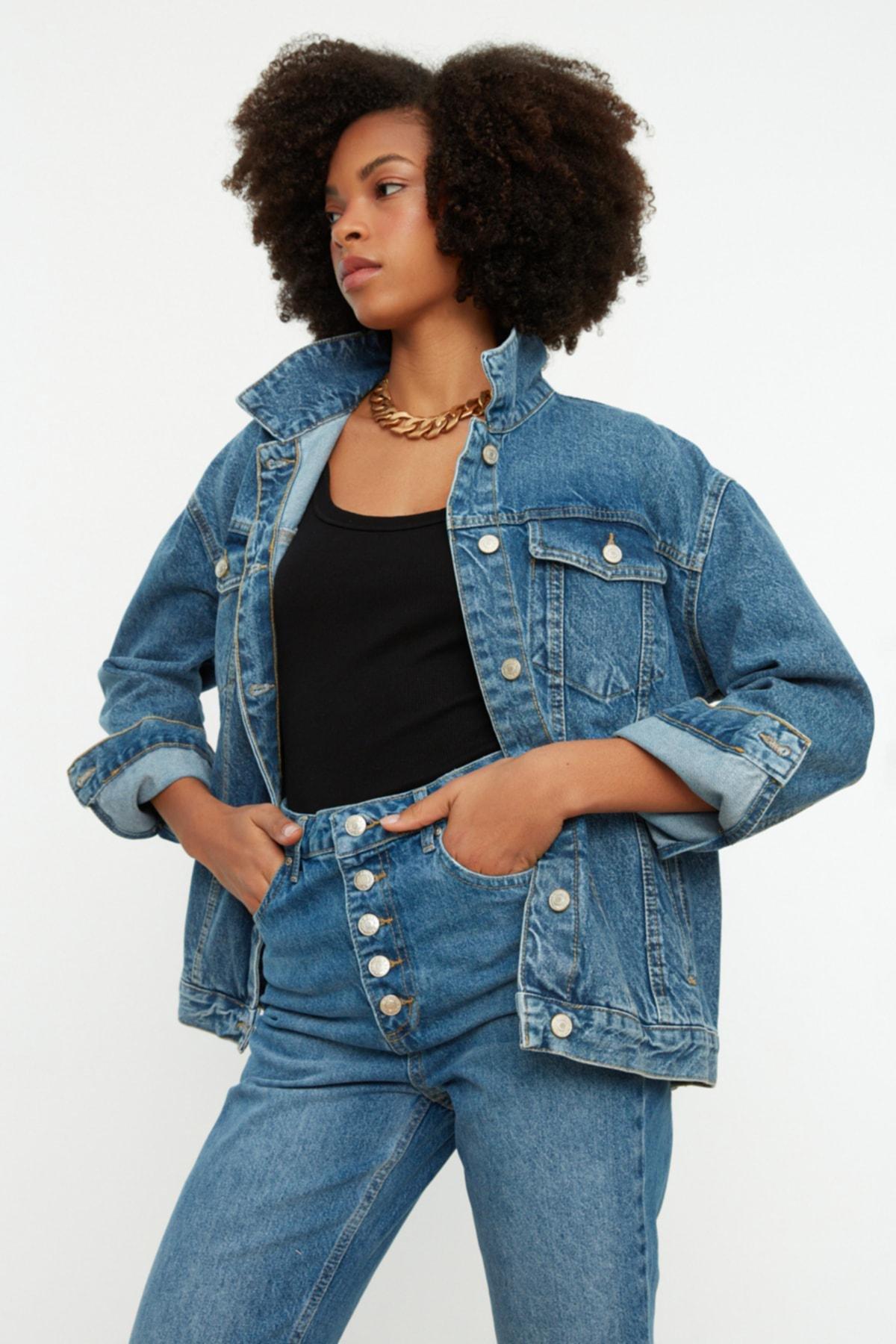 Blue Oversize Jacket, , large image number 1