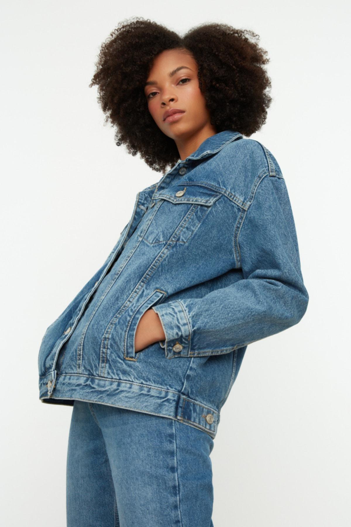 Blue Oversize Jacket, , large image number 2