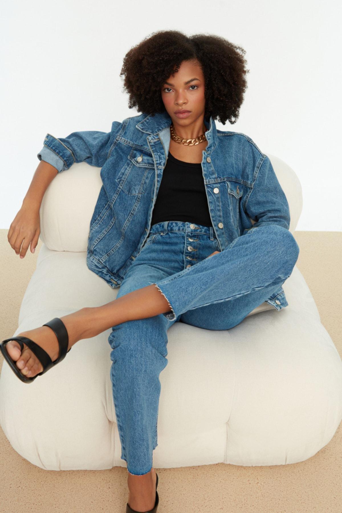 Blue Oversize Jacket, , large image number 3