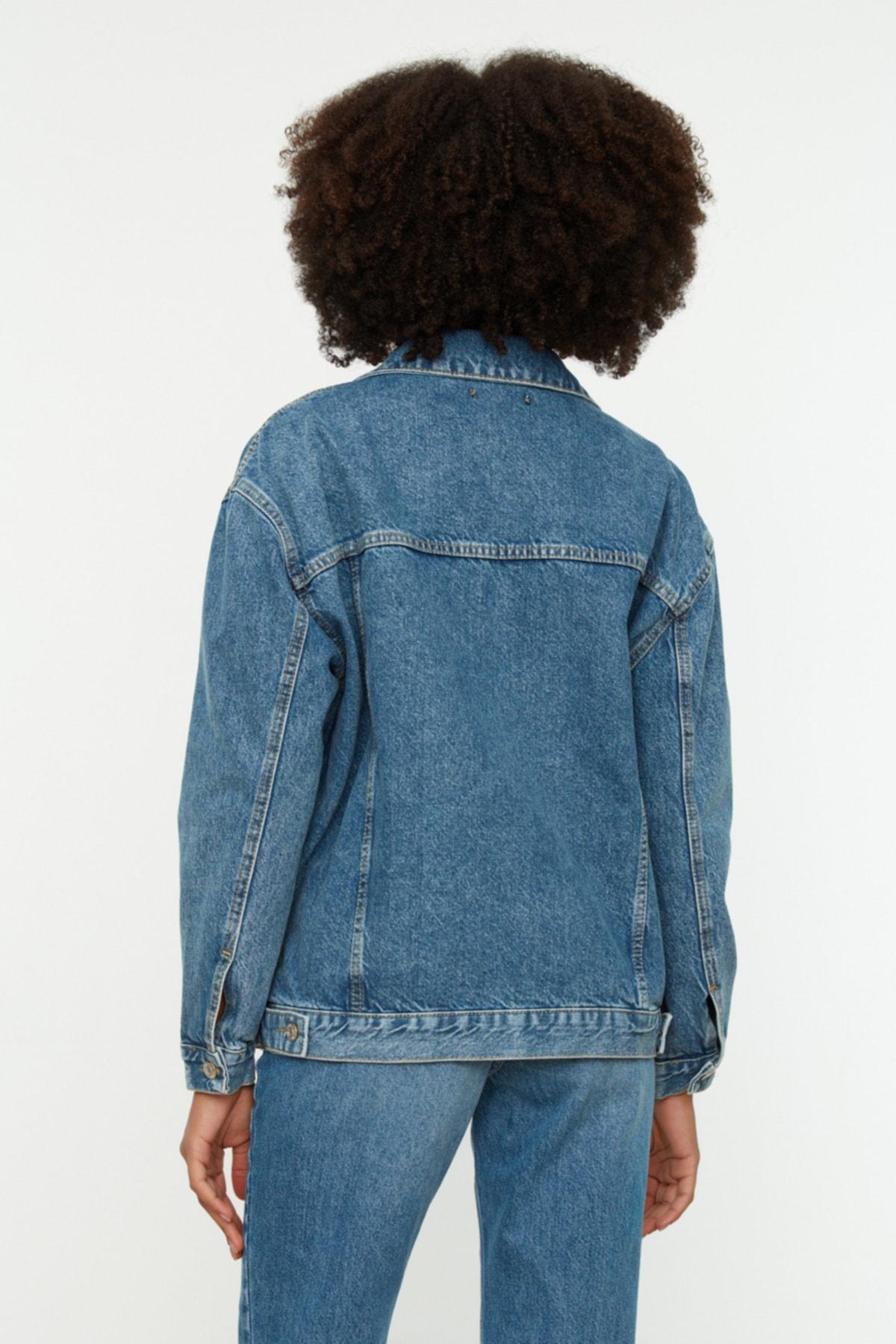 Blue Oversize Jacket, , large image number 5