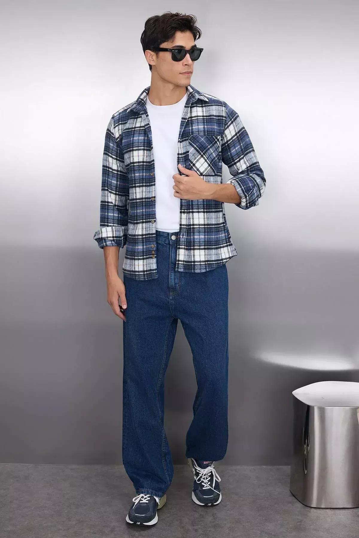 Blue Slim Shirt, Blue, medium