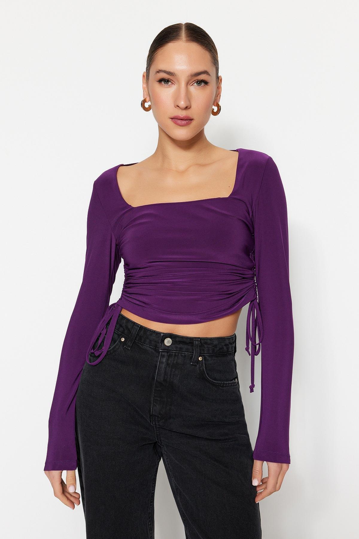 Purple Fitted Blouse, , large image number 3