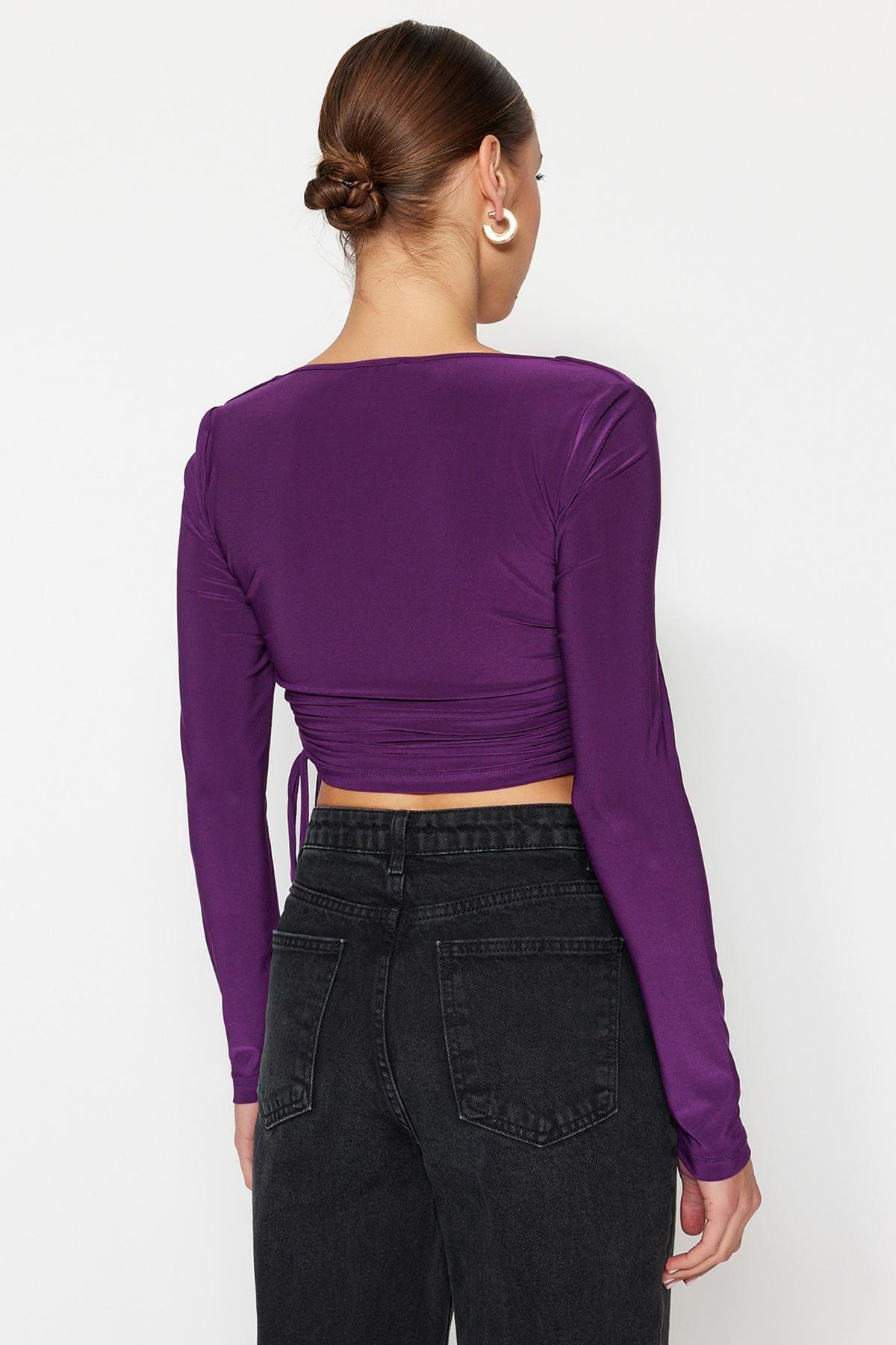 Purple Fitted Blouse, , large image number 5