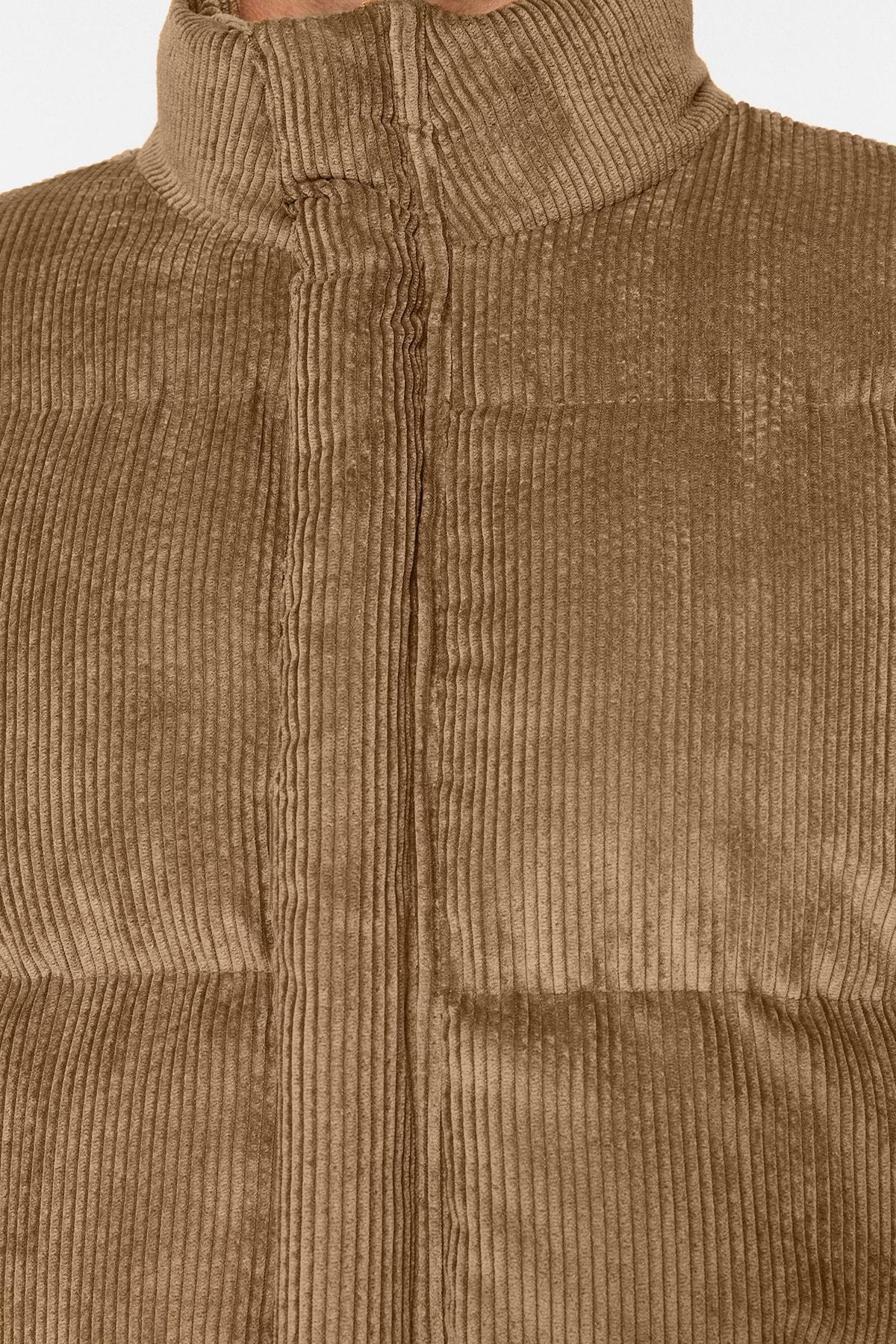 Brown Corduroy Down Jacket, , large image number 5