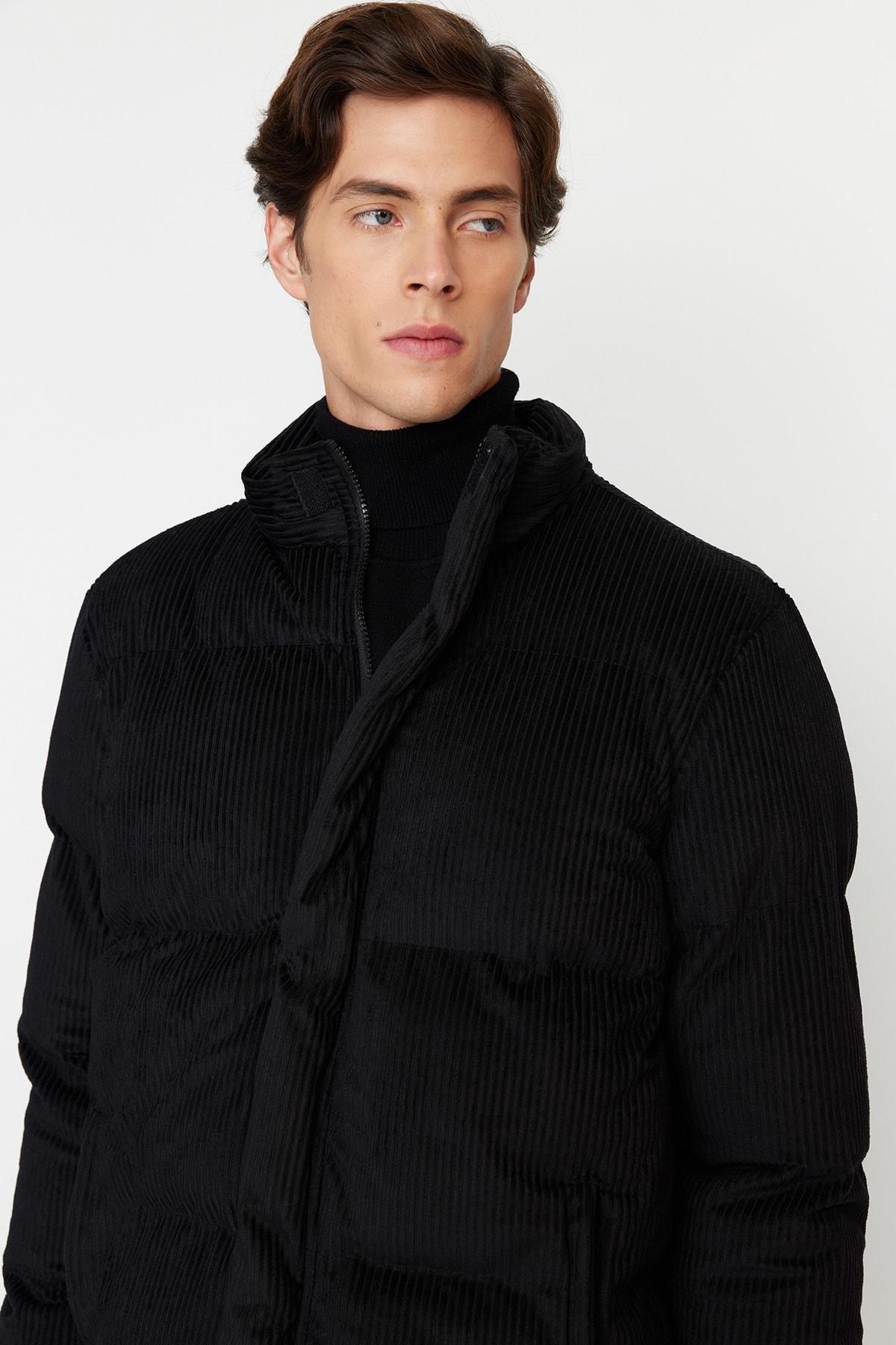 Black Puffer Jacket, Black, medium