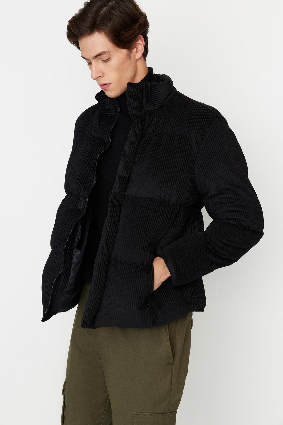 Black Puffer Jacket, Black, medium