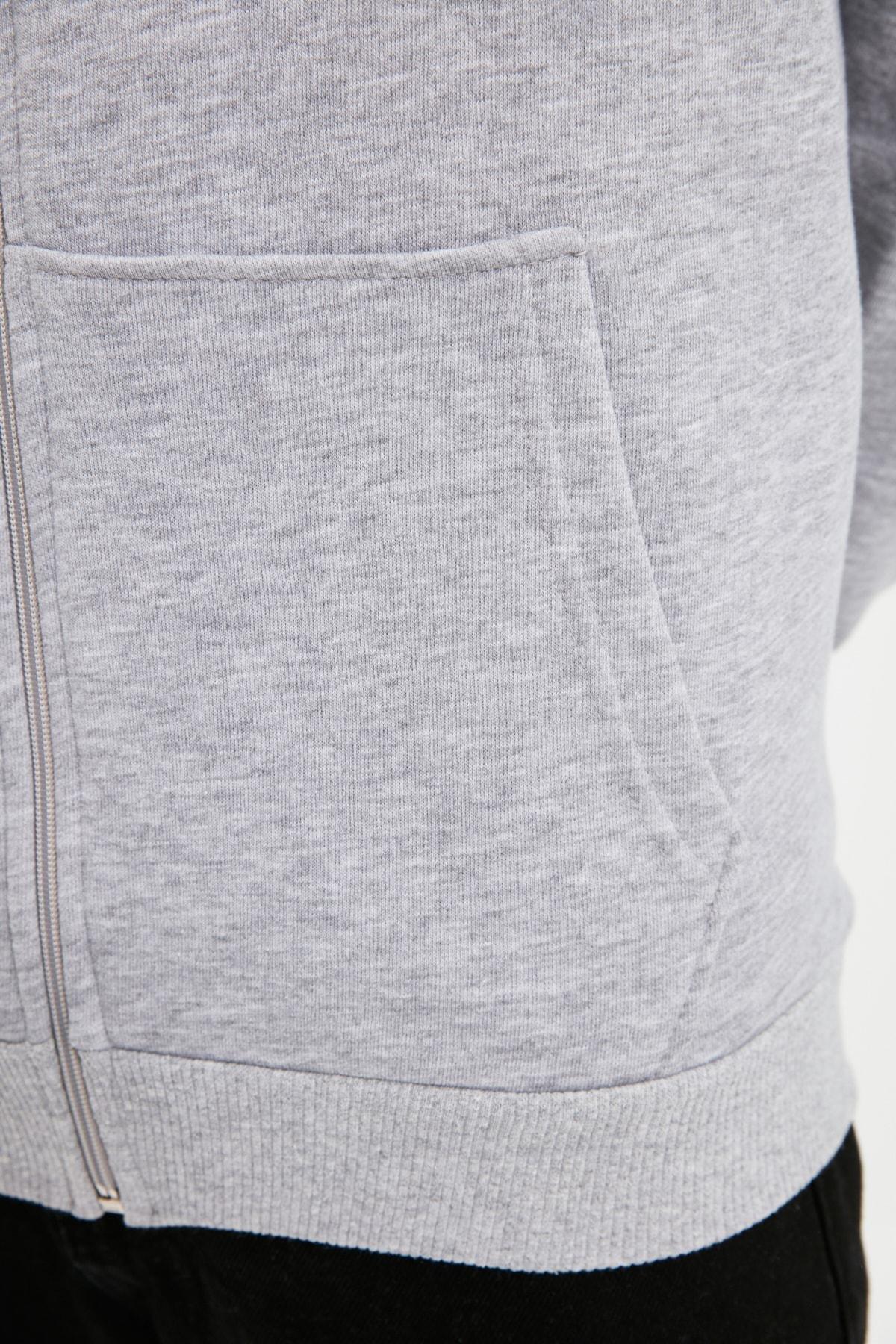 Grey Oversize Hooded Sweatshirt, Gray, large image number 3