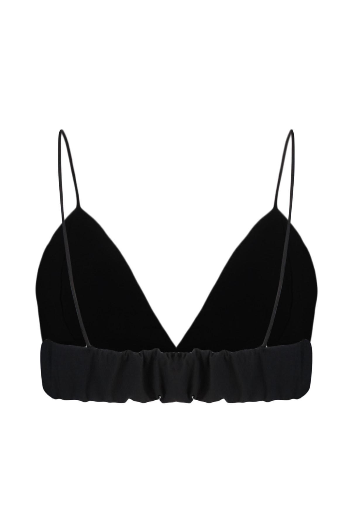 Black Plain Crop Top, , large image number 5
