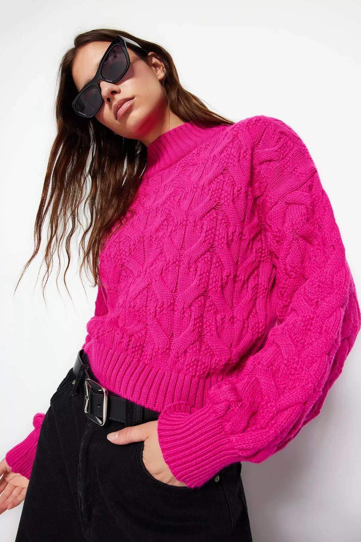 Pink Casual Sweater, Pink, large image number 0