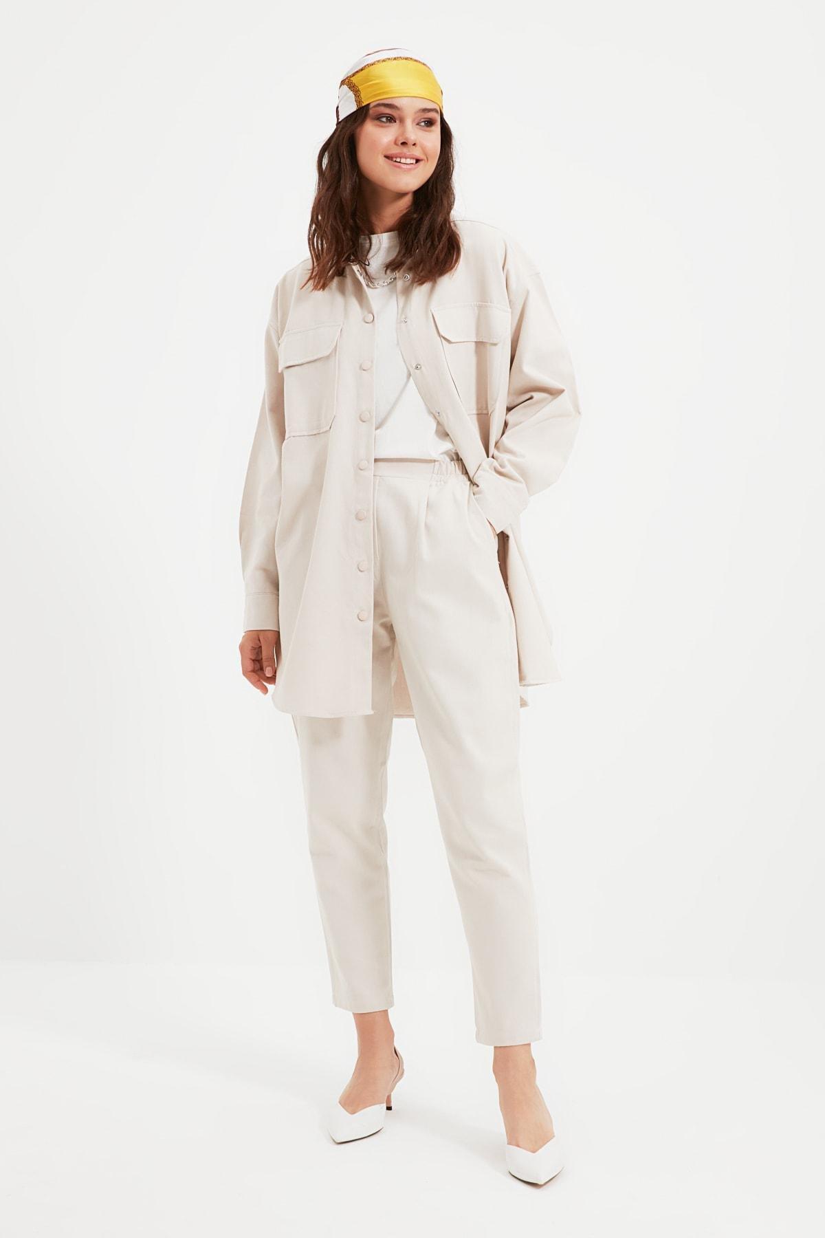 Beige Relaxed Long Co-Ord Set, , large image number 1